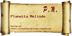 Planetta Melinda névjegykártya